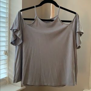 Nordstrom Light Blue Cold Shoulder Top